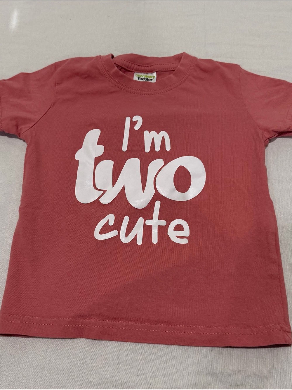 Toddler Pink 'I'm Two Cute' Graphic Tee